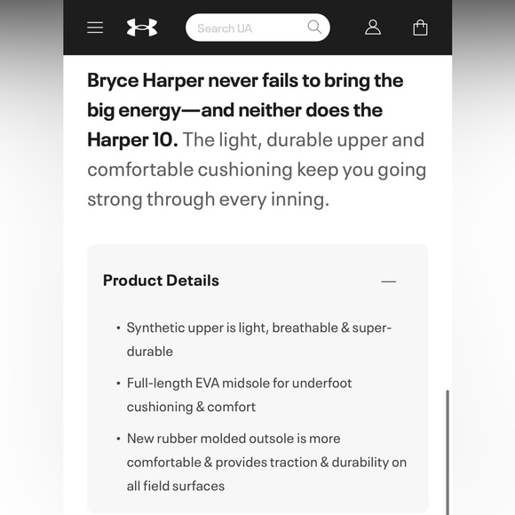 NEW WITH TAGS ⭐️ Under Armour Harper Baseball Cleats - Picture 4 of 10